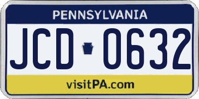 PA license plate JCD0632