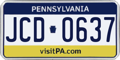 PA license plate JCD0637