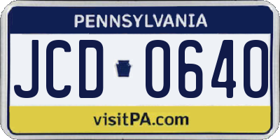 PA license plate JCD0640