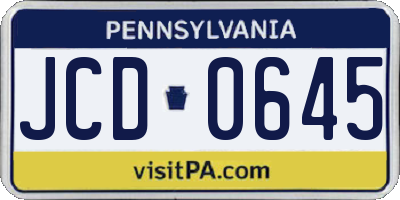 PA license plate JCD0645