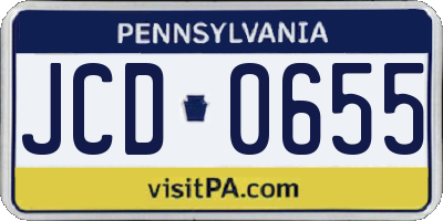 PA license plate JCD0655