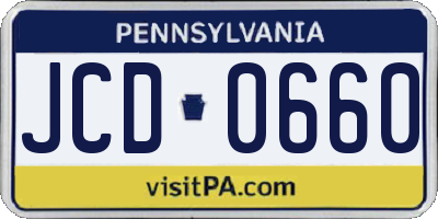 PA license plate JCD0660