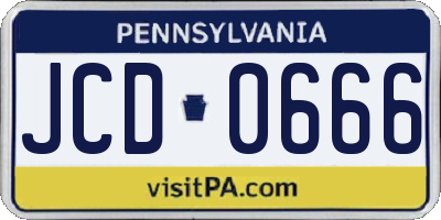PA license plate JCD0666