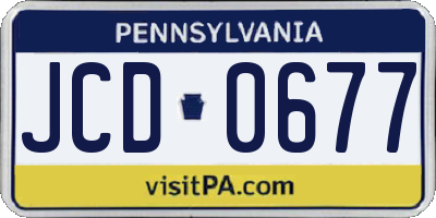 PA license plate JCD0677