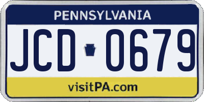 PA license plate JCD0679