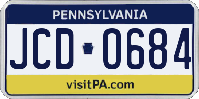 PA license plate JCD0684