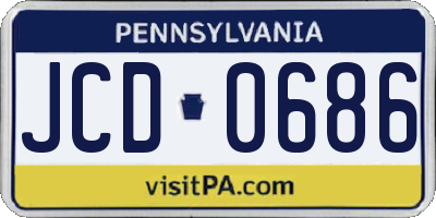 PA license plate JCD0686