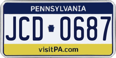 PA license plate JCD0687