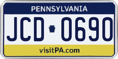PA license plate JCD0690