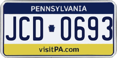 PA license plate JCD0693