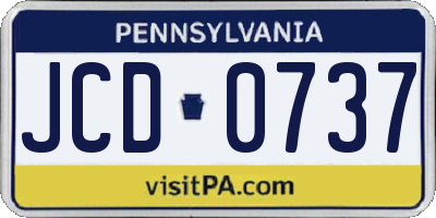 PA license plate JCD0737