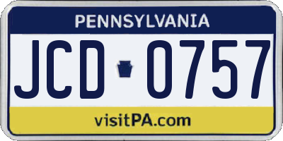 PA license plate JCD0757