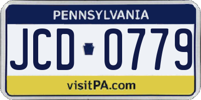 PA license plate JCD0779