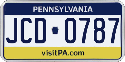 PA license plate JCD0787