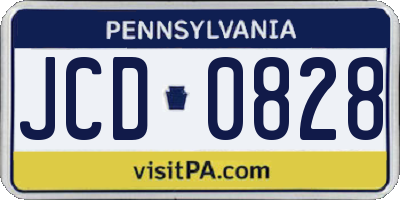 PA license plate JCD0828