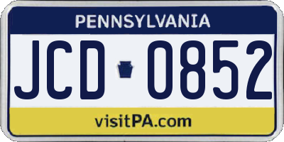 PA license plate JCD0852