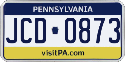 PA license plate JCD0873
