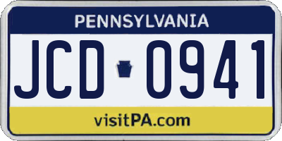 PA license plate JCD0941
