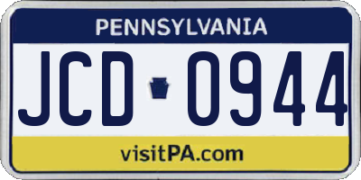 PA license plate JCD0944