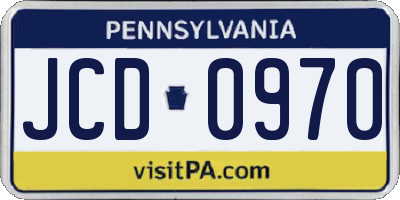PA license plate JCD0970