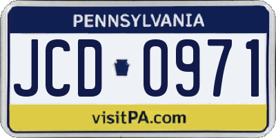 PA license plate JCD0971