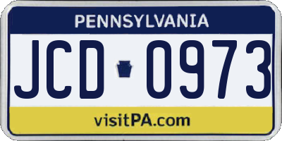 PA license plate JCD0973
