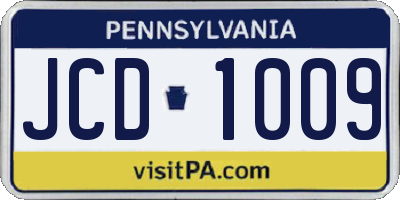 PA license plate JCD1009