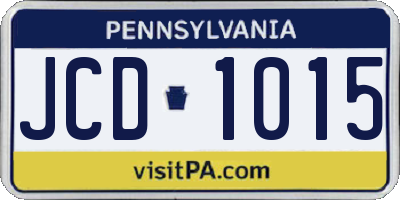 PA license plate JCD1015