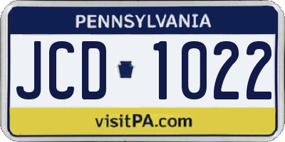 PA license plate JCD1022
