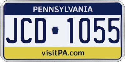 PA license plate JCD1055