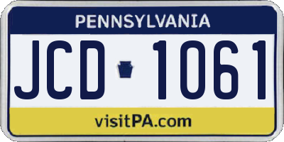 PA license plate JCD1061