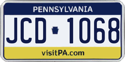 PA license plate JCD1068