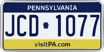 PA license plate JCD1077