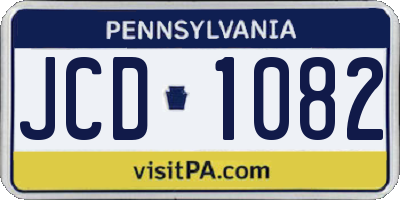 PA license plate JCD1082