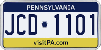 PA license plate JCD1101