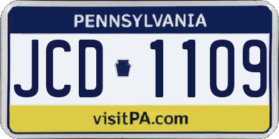 PA license plate JCD1109