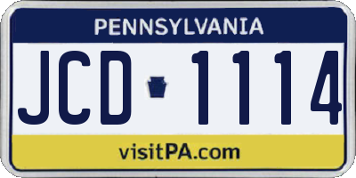 PA license plate JCD1114