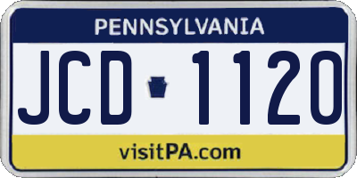 PA license plate JCD1120