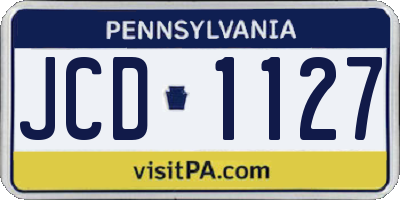 PA license plate JCD1127