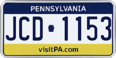 PA license plate JCD1153