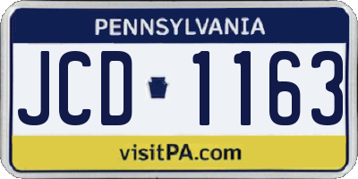 PA license plate JCD1163