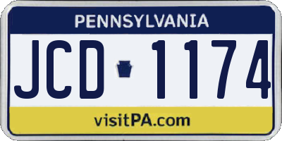PA license plate JCD1174