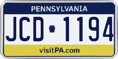 PA license plate JCD1194