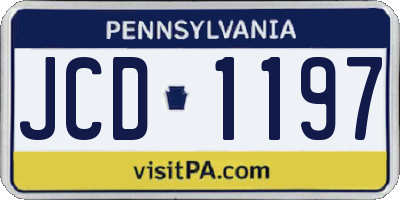 PA license plate JCD1197