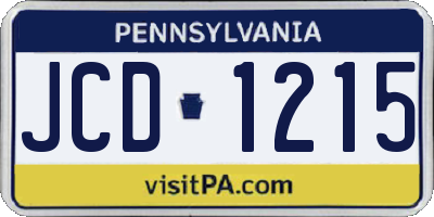 PA license plate JCD1215