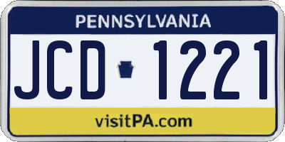 PA license plate JCD1221