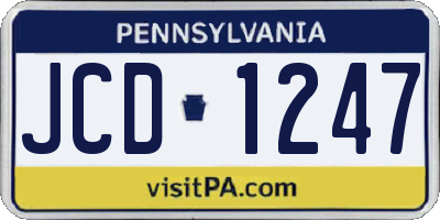 PA license plate JCD1247