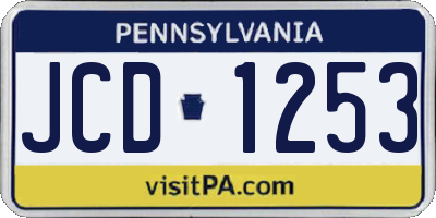 PA license plate JCD1253