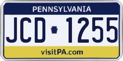 PA license plate JCD1255