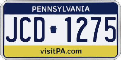PA license plate JCD1275
